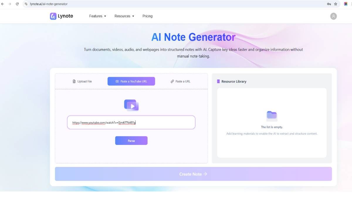 Turn Messi Videos Into AI Notes With Lynote Step 1