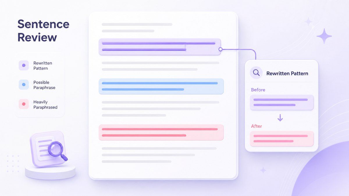 Paraphrase AI Detector rewritten sentence highlight illustration