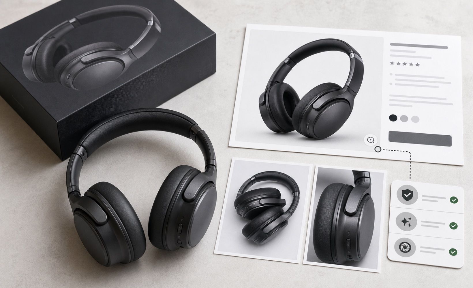 Physical product compared with marketplace listing images