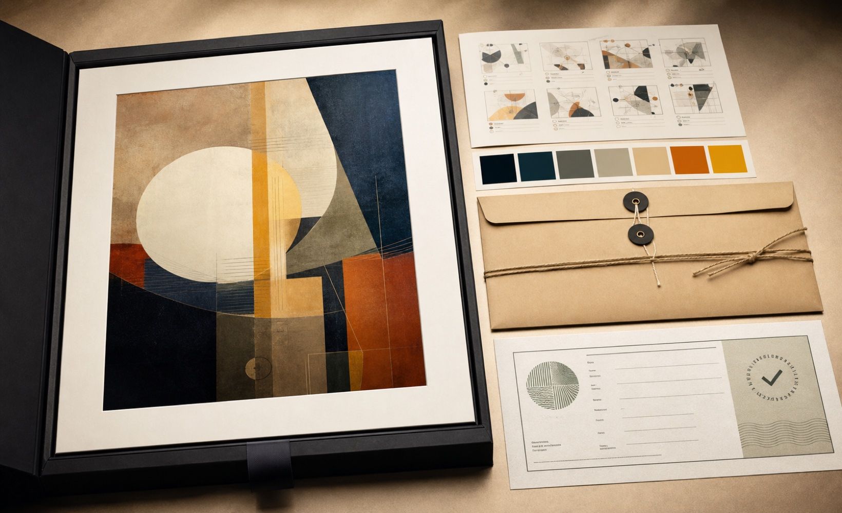 Client artwork delivery package with provenance documentation