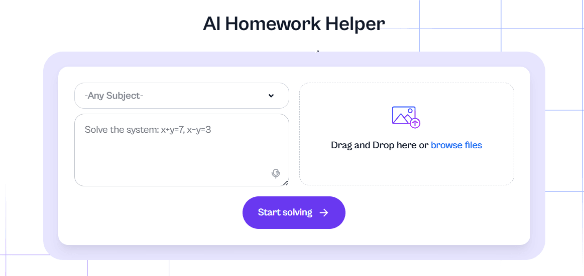 Interface de l'assistant devoirs IA Decopy