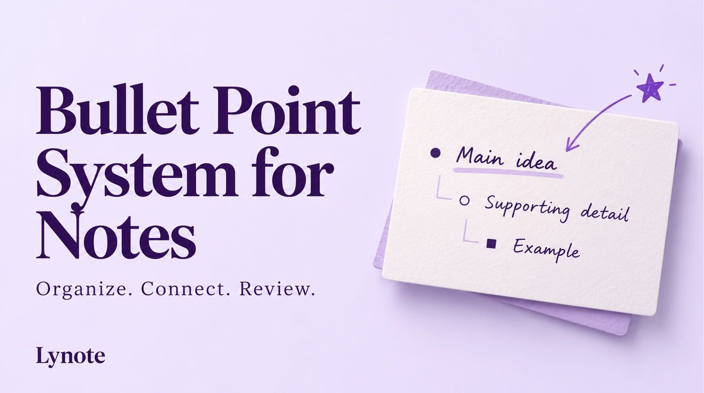 bullet point system for notes - complete note taking guide