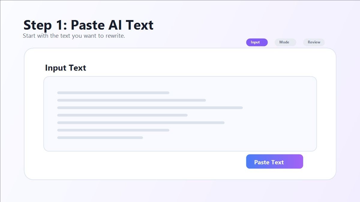 Paste AI text into Clever AI Humanizer step