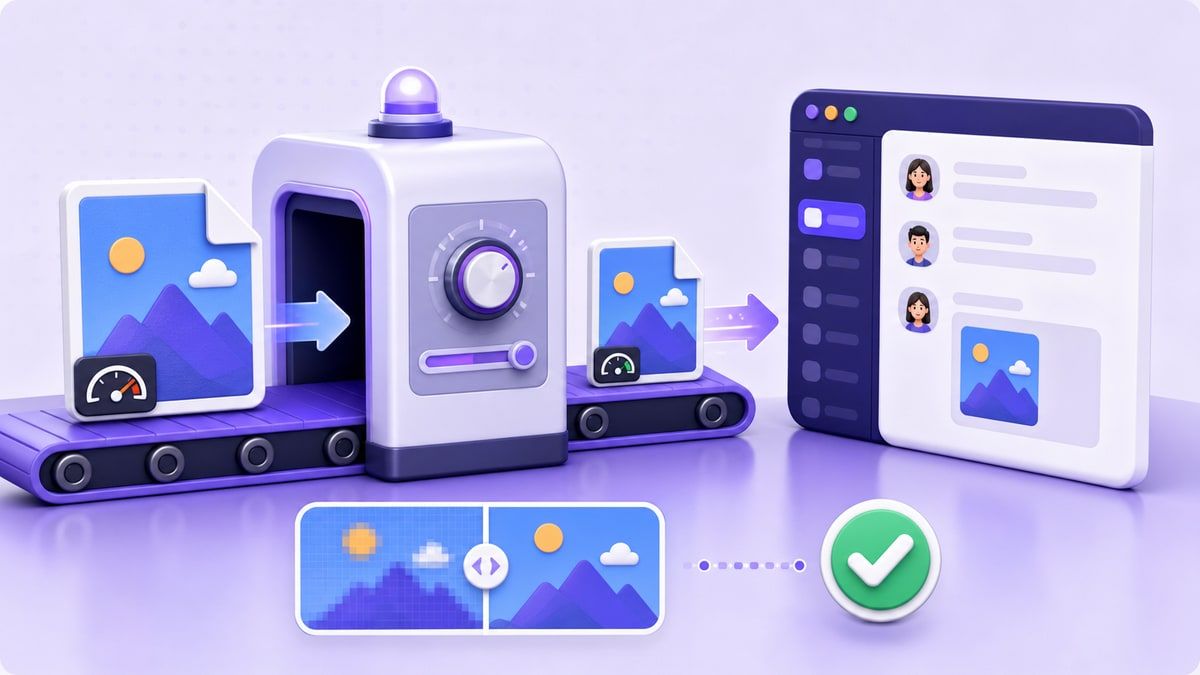 Compress images before uploading to Slack illustration