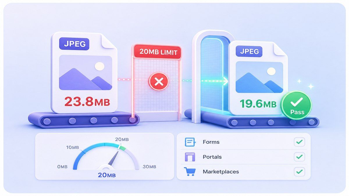 Keep JPEG Files Below 20MB Without Guesswork