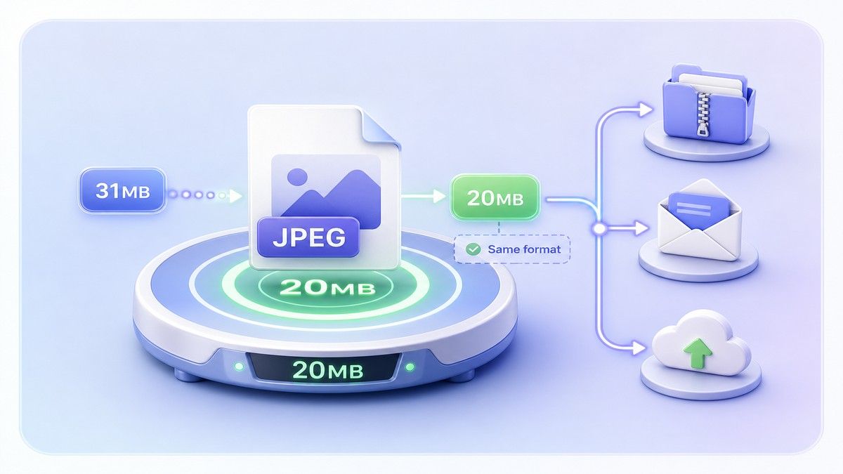 Convert JPEG to 20MB as a Practical Size Target