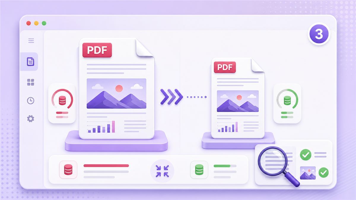 Passo 3 comparar a qualidade do PDF original e comprimido