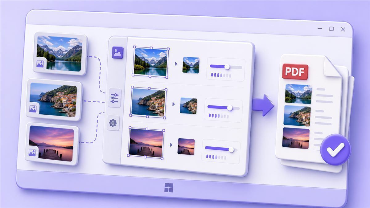 Compress images before creating a PDF on Windows