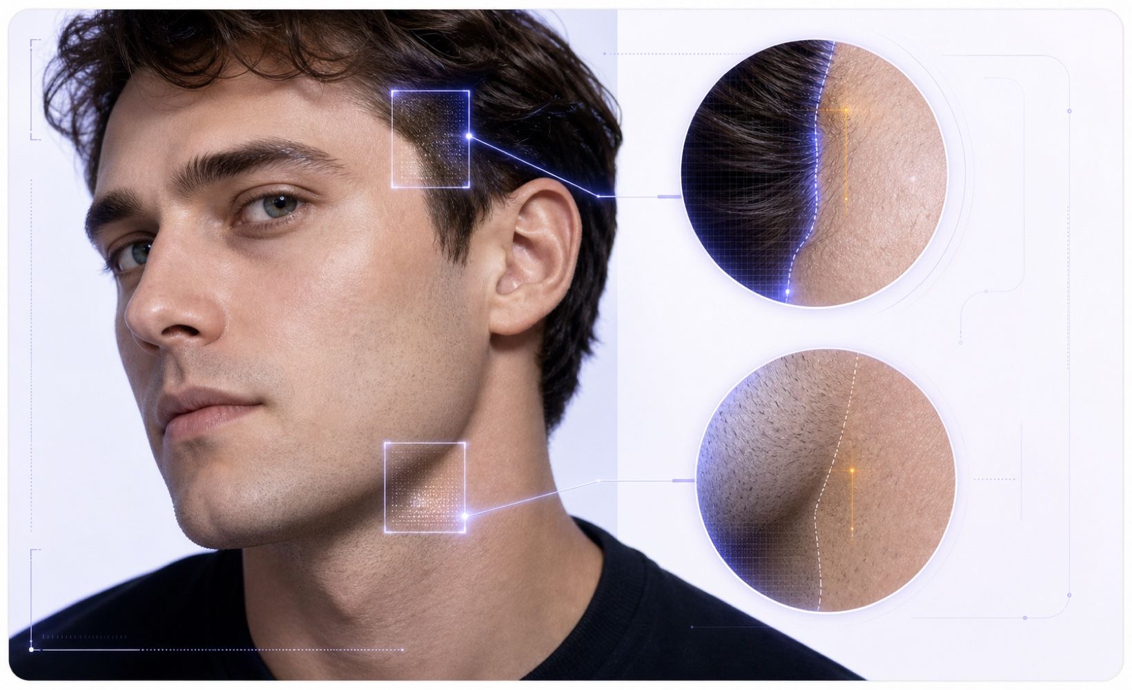 Close review of face edges and skin tone for deepfake signs