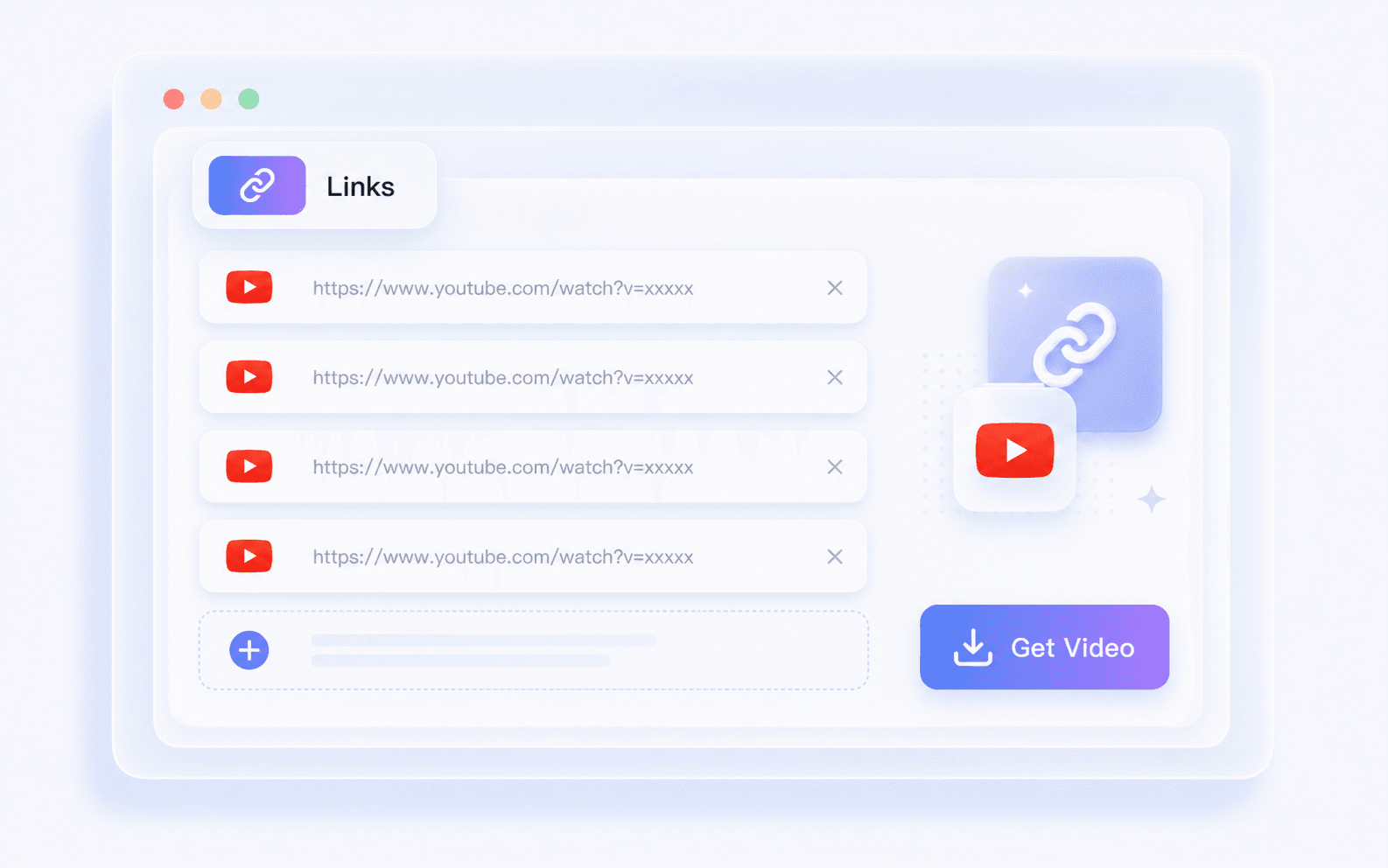 Aggiungi più link di YouTube
