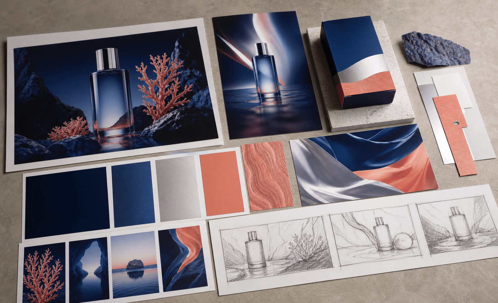 Campaign photography compared with a generated advertising concept