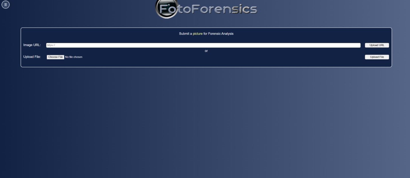 Captura de pantalla de forense de imágenes de FotoForensics