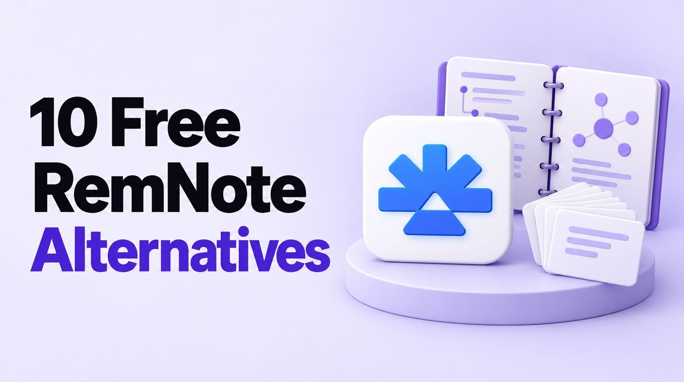 공식 RemNote 로고, 연결된 노트, 플래시카드가 있는 10가지 무료 RemNote 대안