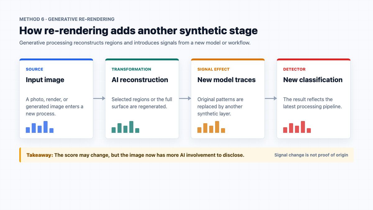 Flowchart explaining how generative re-rendering adds another synthetic stage