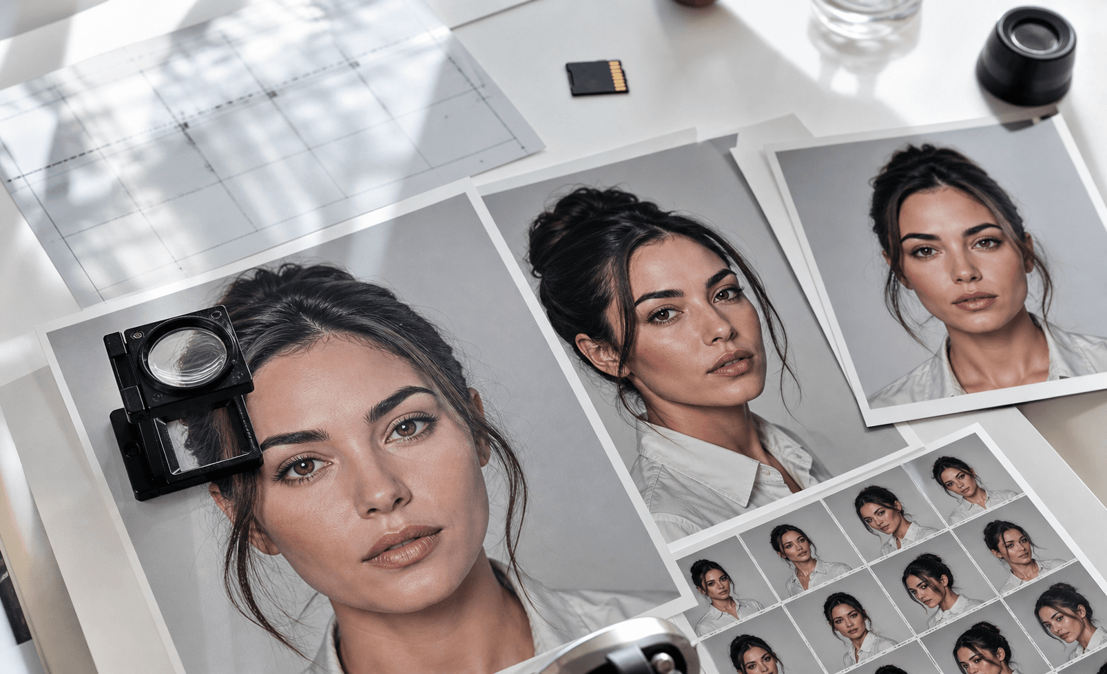 Source materials used to review a highly polished portrait