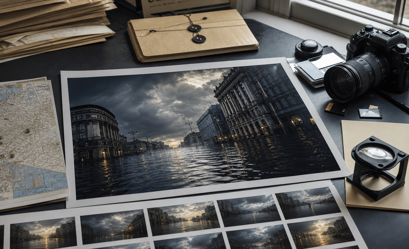 Printed editorial image and source materials prepared for verification