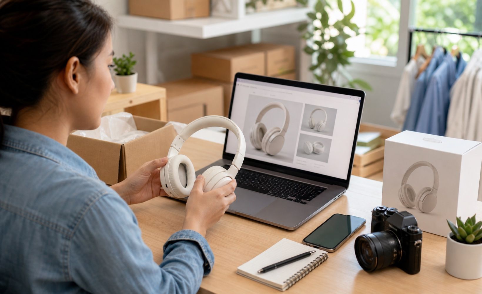 Seller comparing a product with its listing