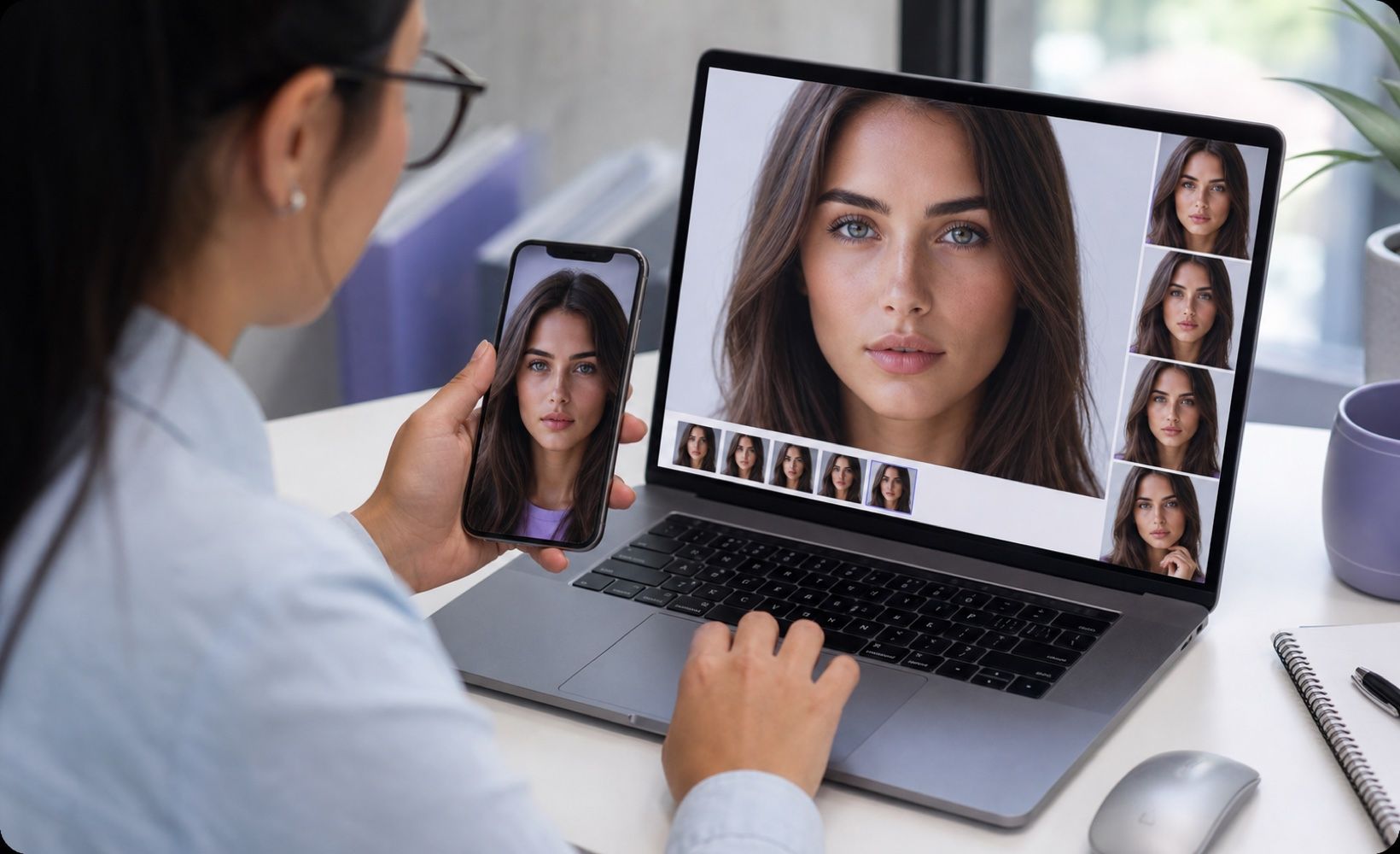 Reviewer comparing profile and avatar images