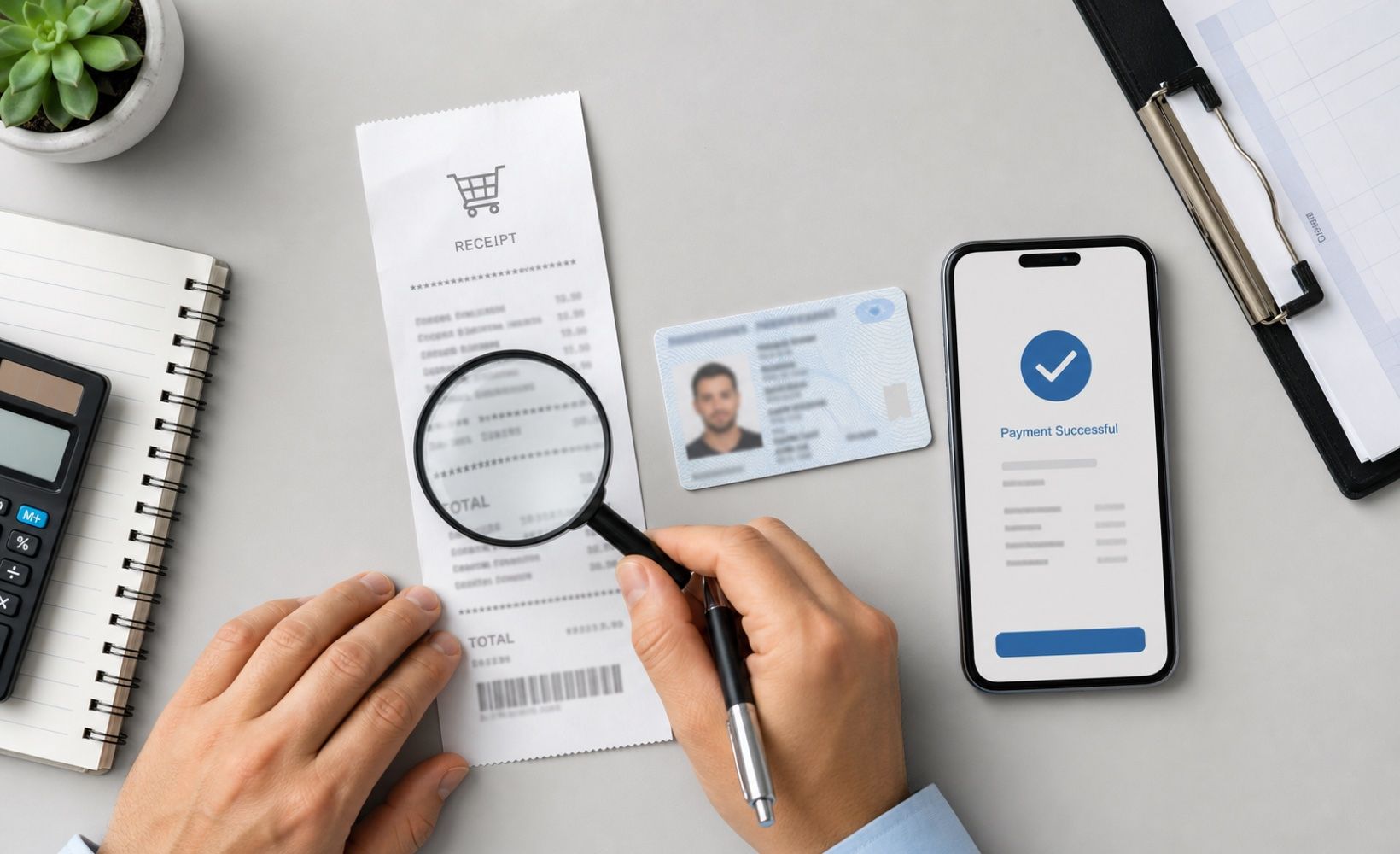 Reviewing receipts, identity images, and payment proof