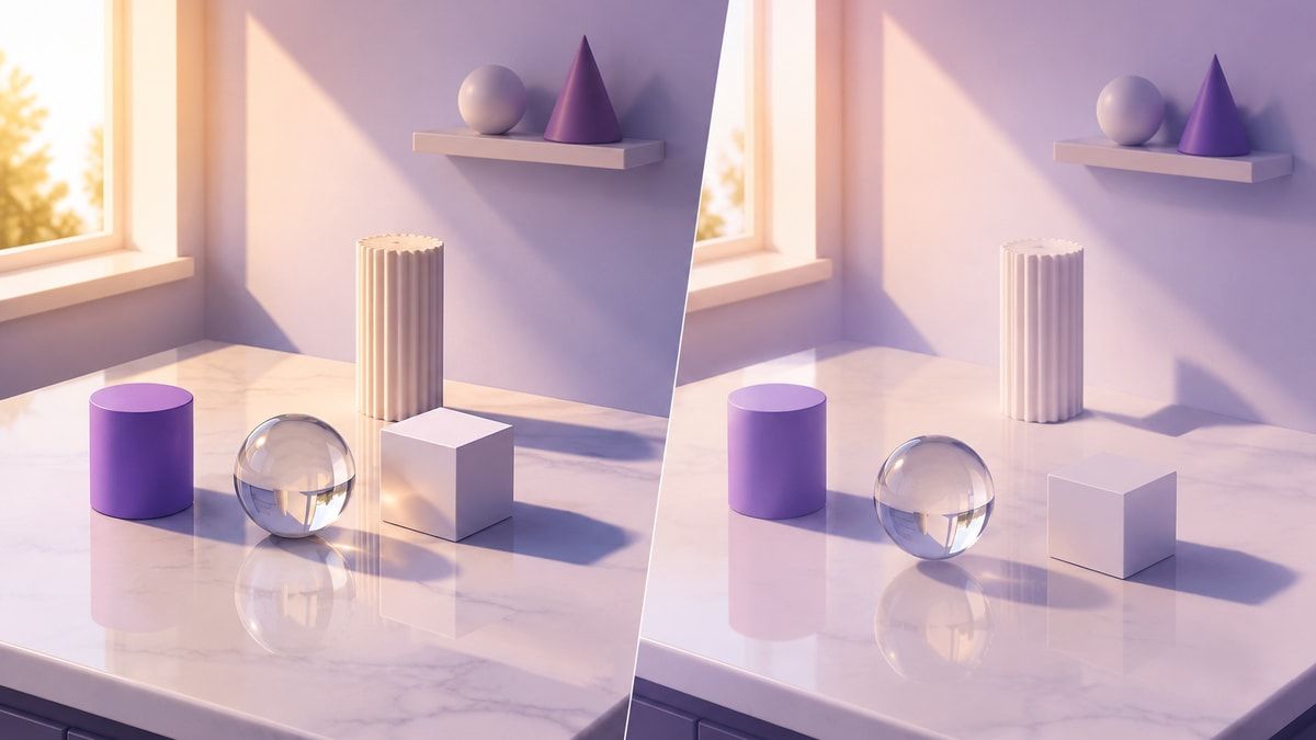Illustrative comparison of coherent and inconsistent lighting and shadows