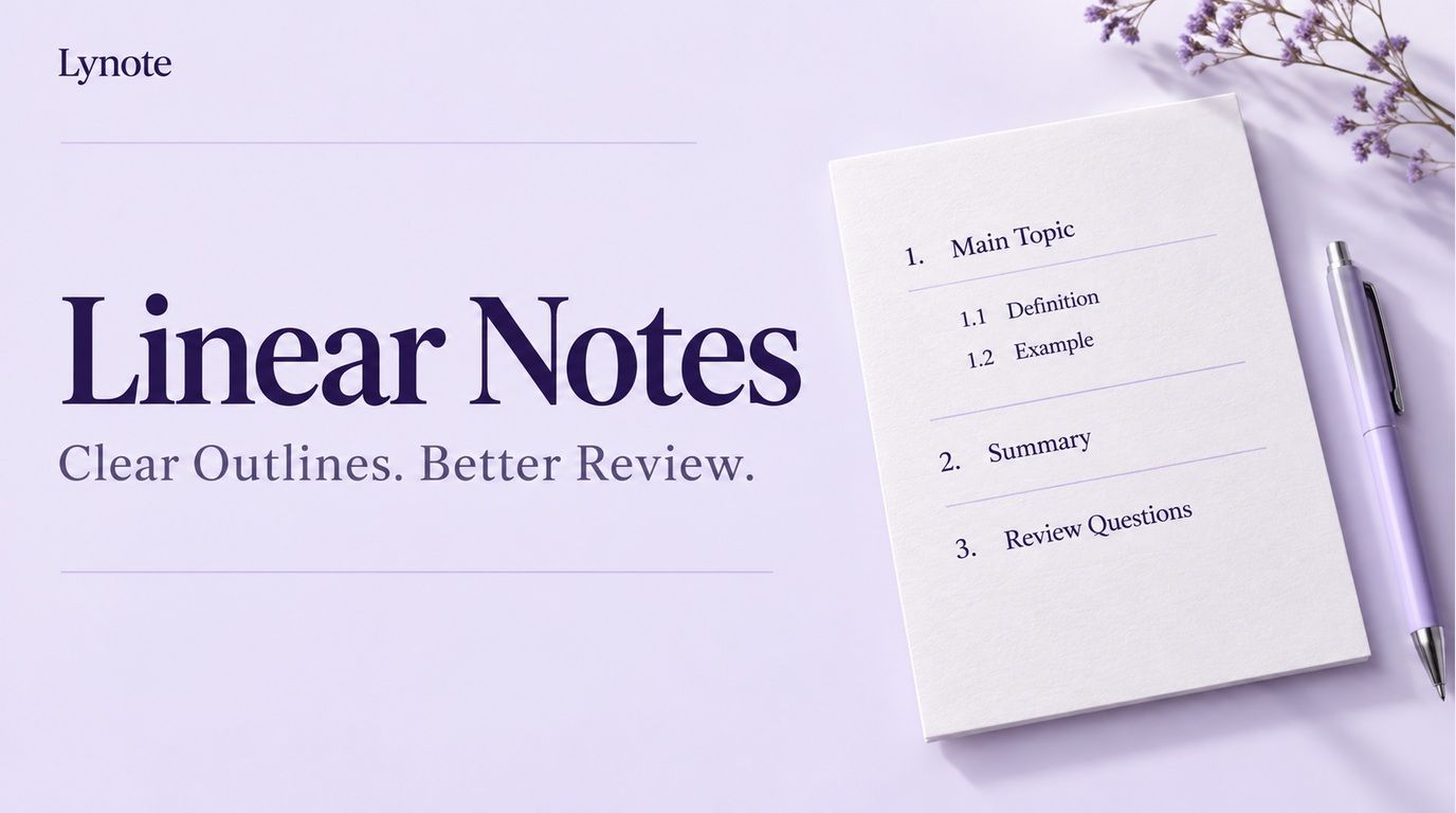 linear notes - organized study notes guide