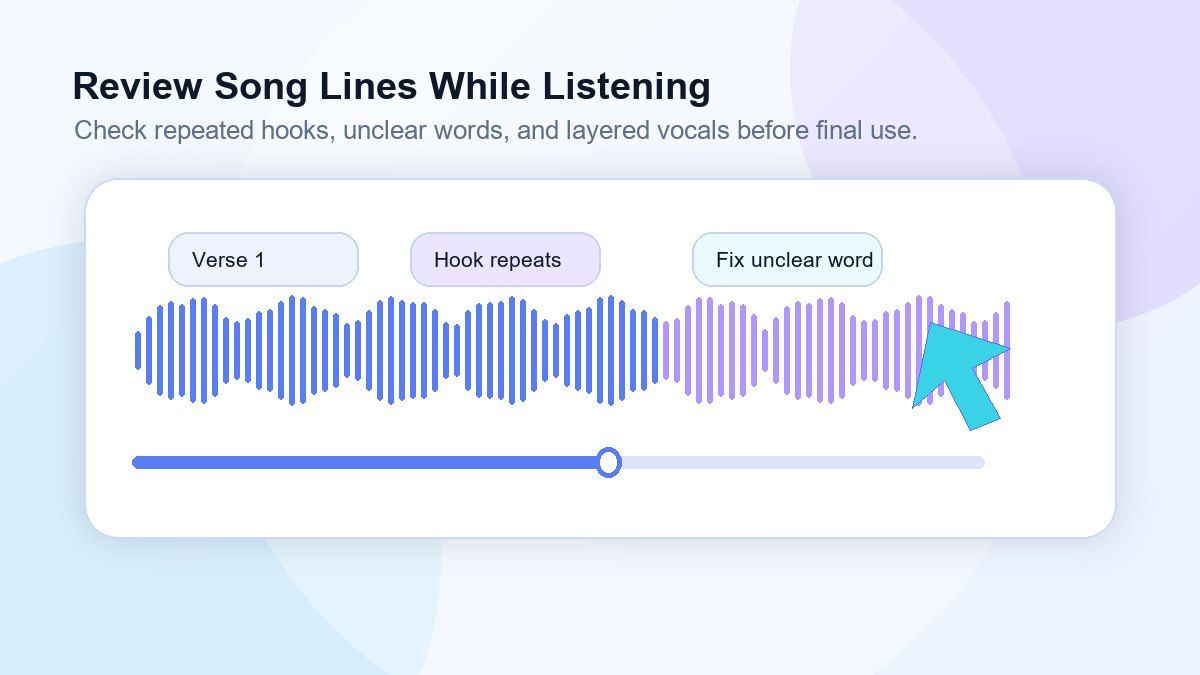 Zet MP3-audio om in songtekstnotities voor beoordeling