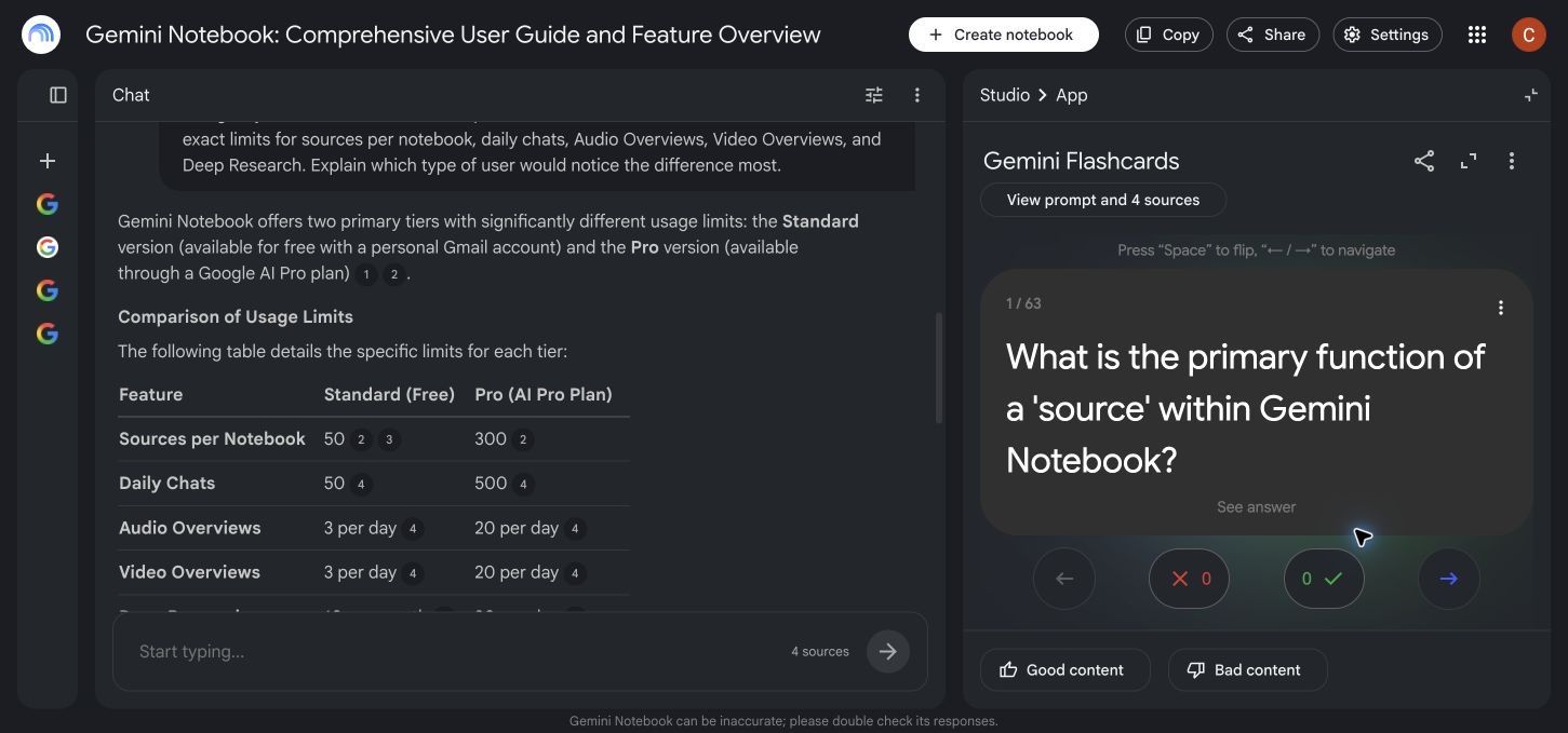Generated NotebookLM flashcard set with review controls