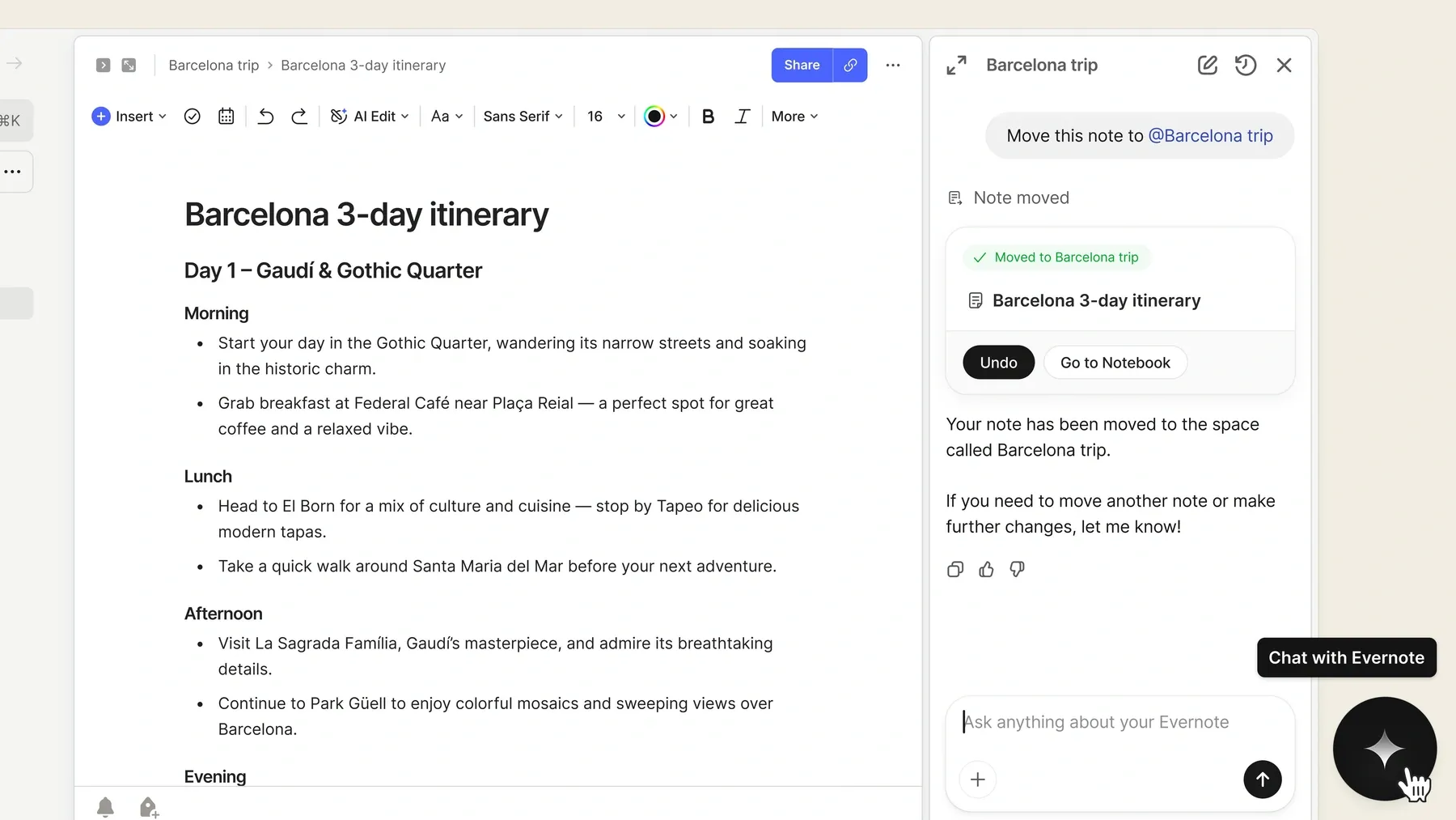 alternatives to onenote - Evernote note organization