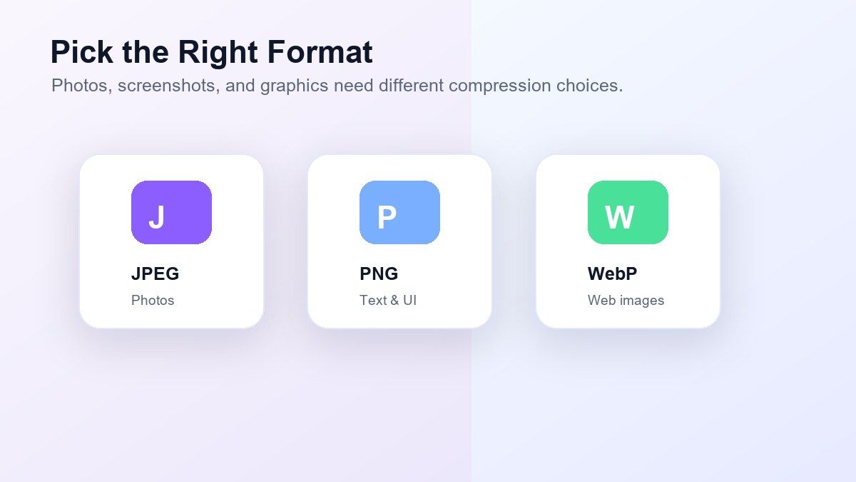 Pick the right image format for clear compression