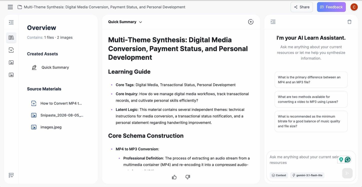 private notes website - review personal notes with AI