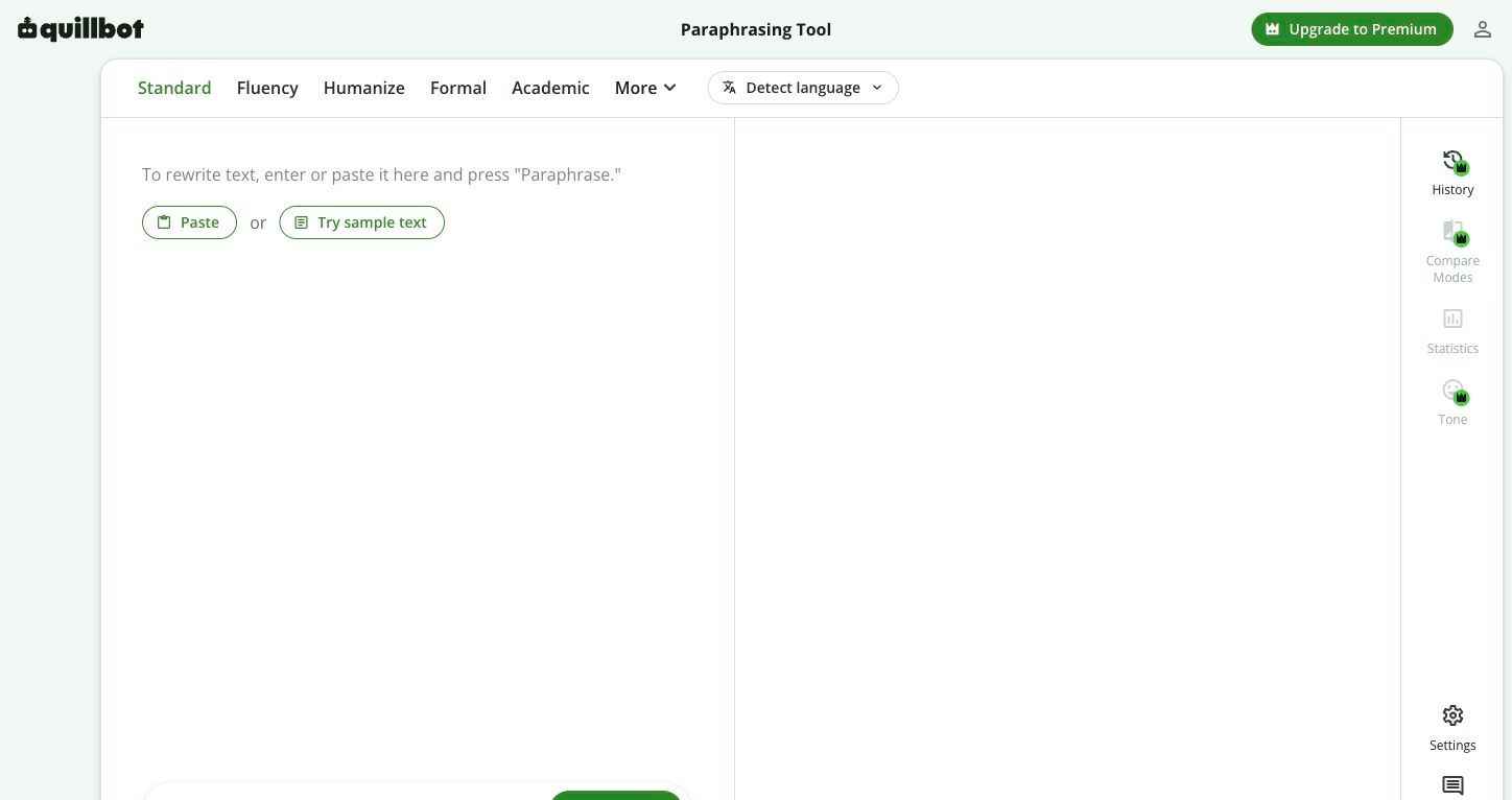 QuillBot paraphrasing tool interface