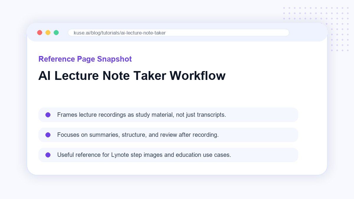 Referenzartikel-Seite über KI-Vorlesungs-Notiz-Workflow
