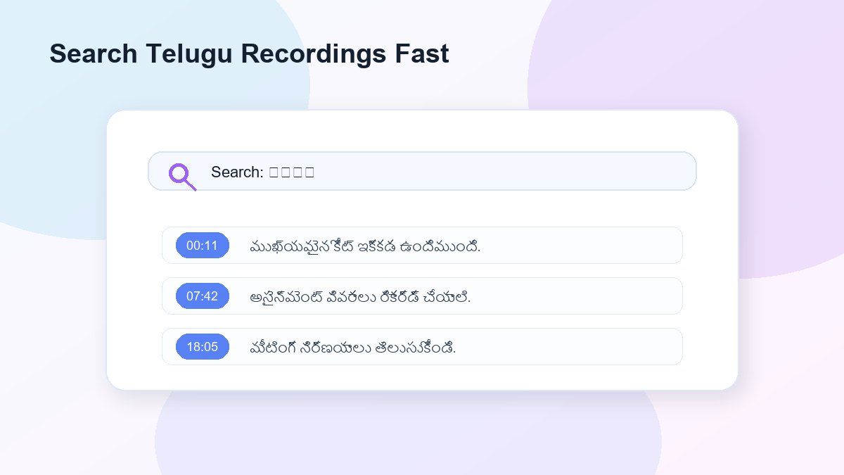 Durchsuchbare Telugu-Aufnahmen