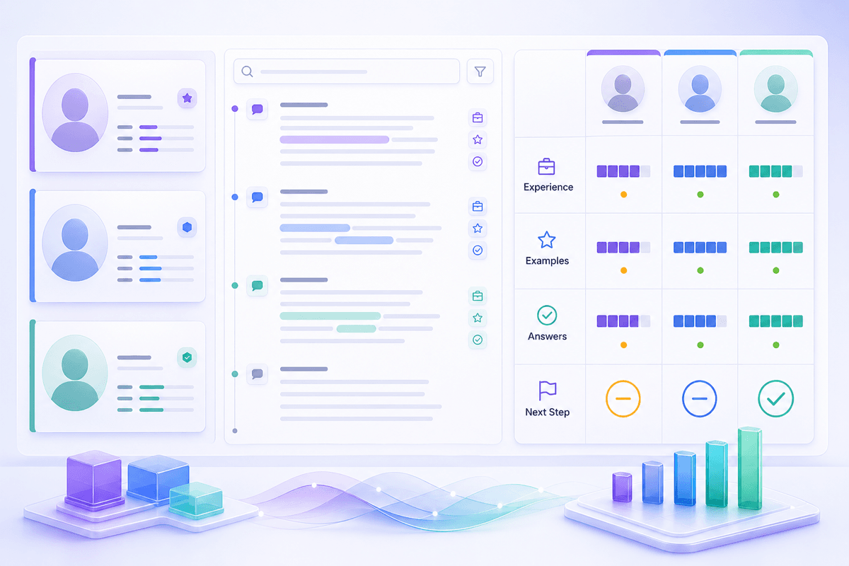 Candidate interview transcript organized for hiring review