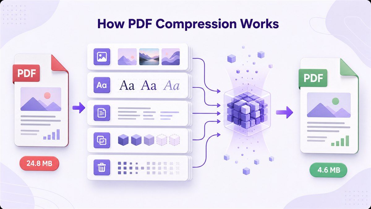 How PDF compression works illustration