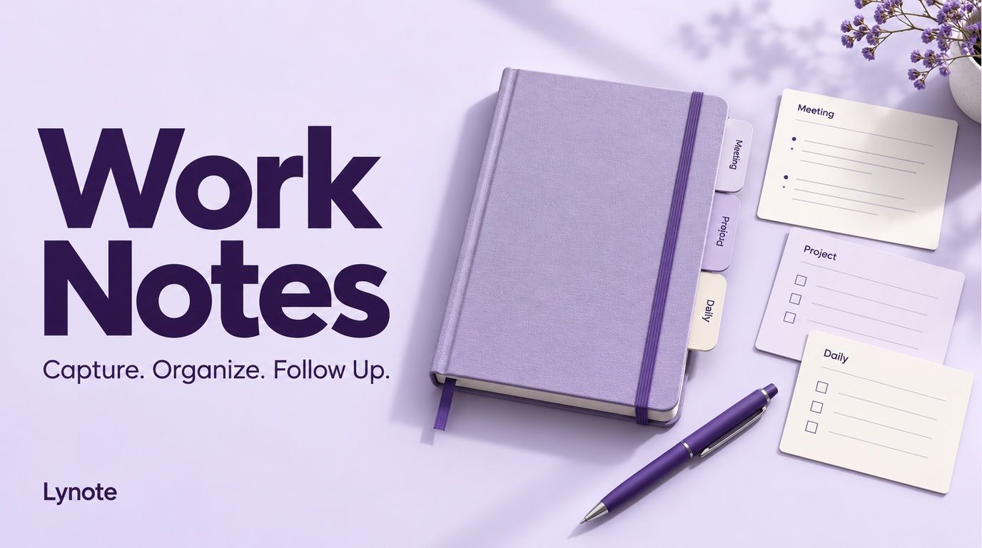 work notes - guide to organizing notes at work