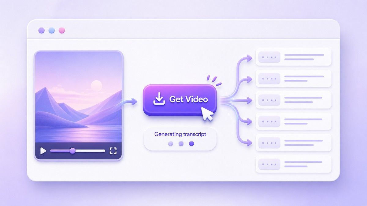Click Get Video to generate a YouTube transcript