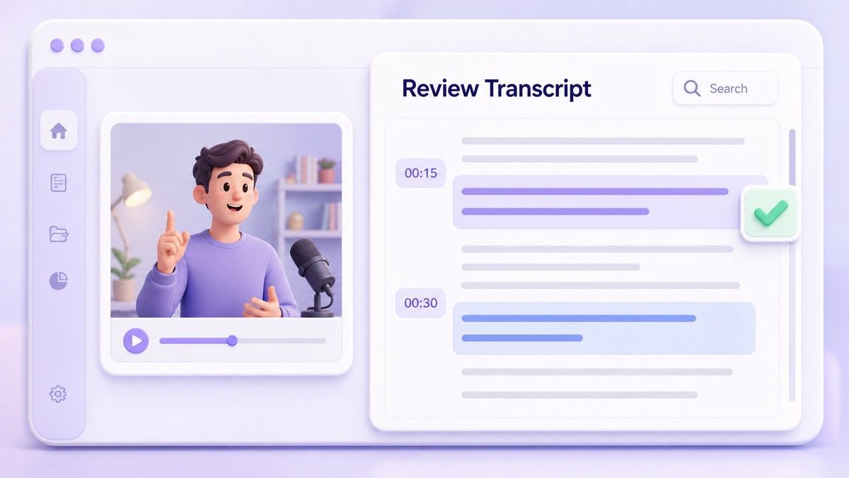 Review a timestamped YouTube transcript