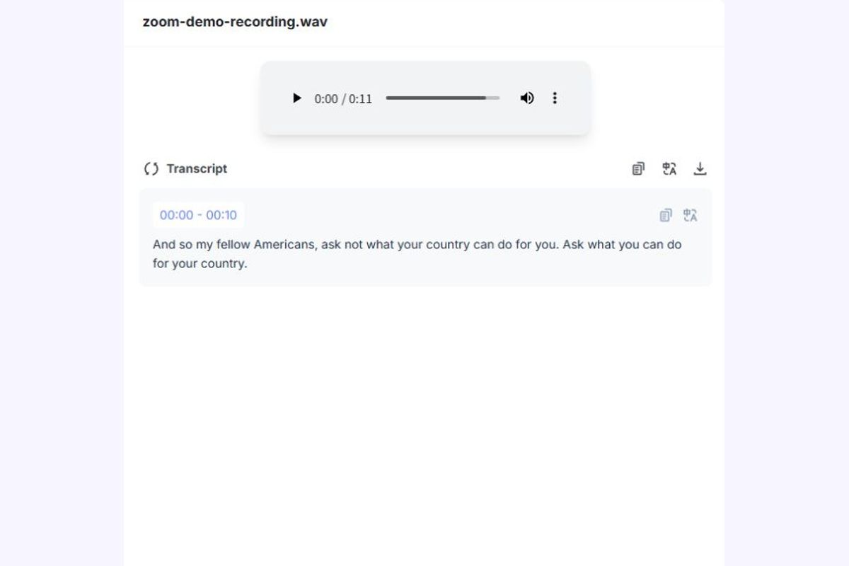 convertidor de audio de zoom a texto - transcripción generada